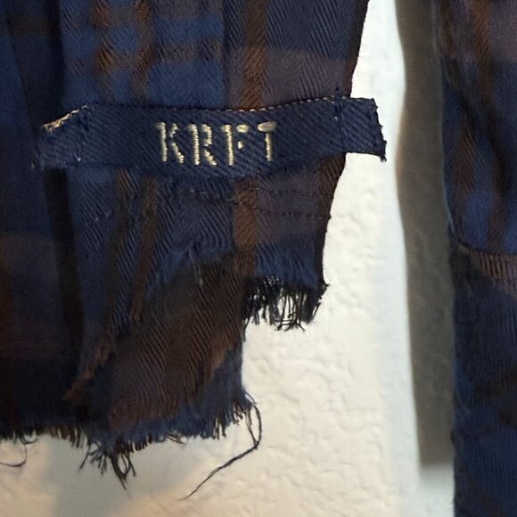 Diesel Long Sleeve Shirt Plaid Blue Brown Western Small - Picture 9 of 13